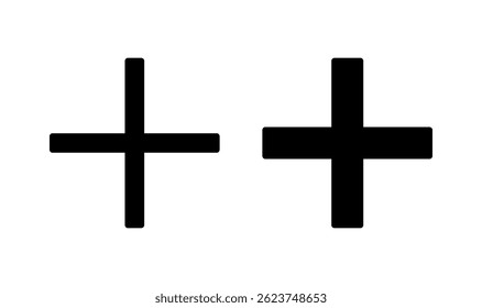Plus icon logo design. Add plus sign and symbol