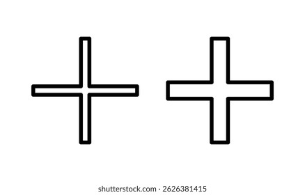 Plus icon logo design. Add plus sign and symbol