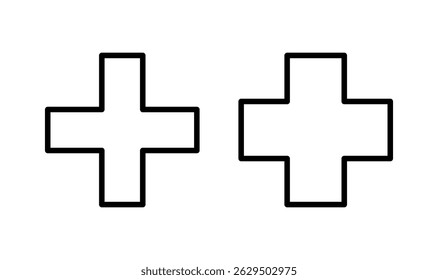 Plus icon logo design. Add plus sign and symbol