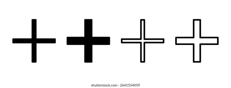 Plus icon logo design. Add plus sign and symbol