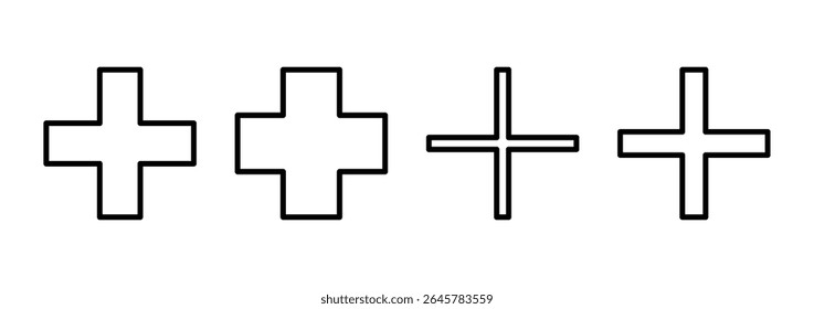 Design do logotipo do ícone Plus. Adicionar sinal de adição e símbolo
