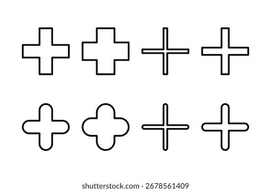 Plus icon logo design. Add plus sign and symbol