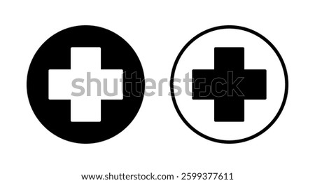 Plus icon logo design. Add plus sign and symbol