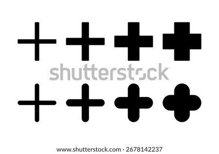 Plus icon logo design. Add plus sign and symbol