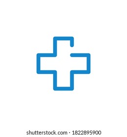 Plus Icon Or Medical Cross. Stock Vector Illustration Isolated On White Background.