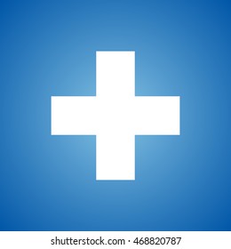 Plus Icon on blue color.