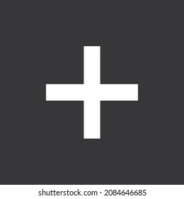 Plus icon on grey background