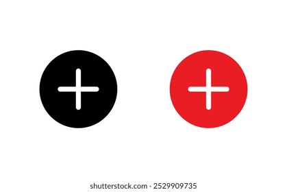 Plus icon on white background. Vector illustration in flat style