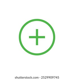 Plus icon on white background. Vector illustration in flat style