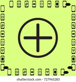 Plus icon, positive symbol vector illustration