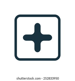 plus icon Rounded squares button, on white background 