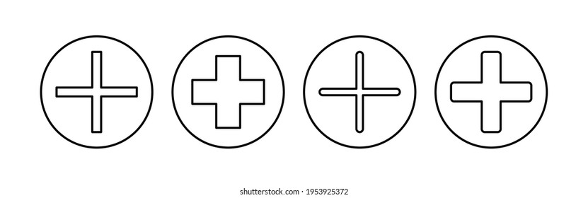 Plus Icon set. Add plus icon
