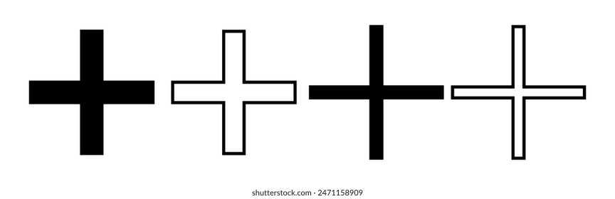 Plus-Icon-Set. Pluszeichen hinzufügen