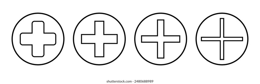 Plus Icon set. Add plus icon