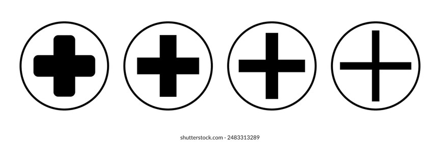 Plus Icon set. Add plus icon