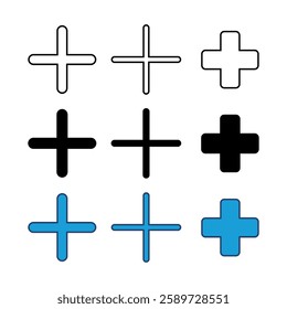 Plus Icon set. Add plus icon