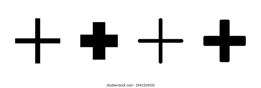 Plus Icon Set. Hinzufügen, Plus-Symbole