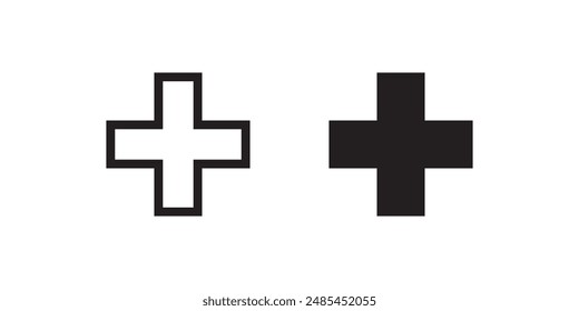 Plus Icon set. Add plus icon. isolated on white background