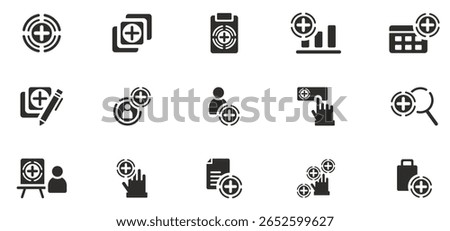 plus icon set contains new copy, add, positive, scale, increase