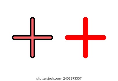 Plus Icon set illustration. Add plus sign and symbol