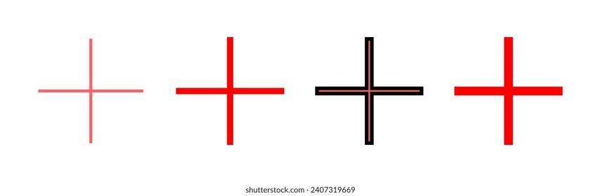 Plus Icon set illustration. Add plus sign and symbol