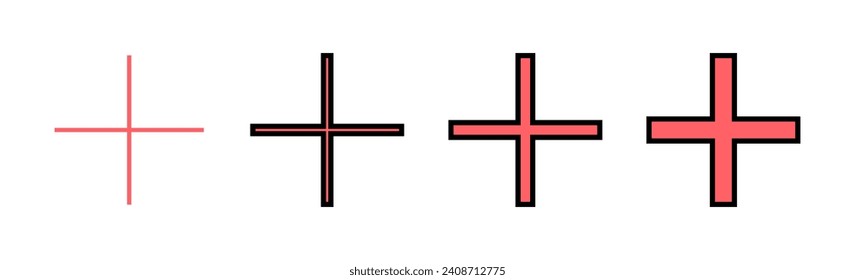 Plus Icon set illustration. Add plus sign and symbol