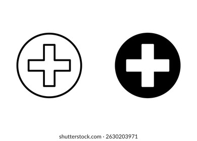 Plus icon set vector. Editable stroke, web template vector illustration on white background