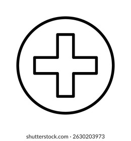 Plus icon set vector. Editable stroke, web template vector illustration on white background