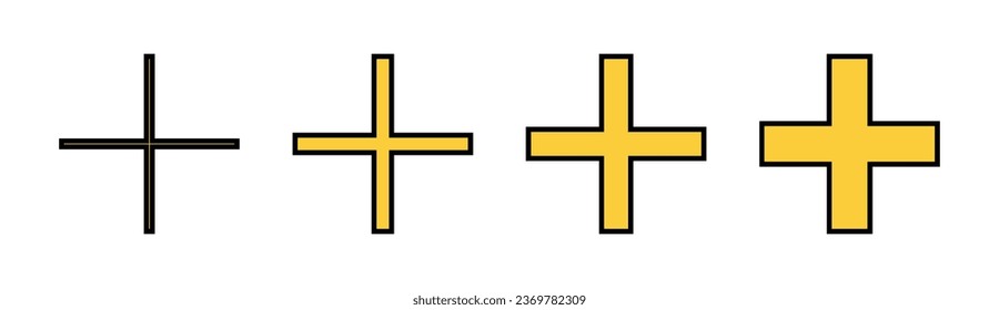 Plus Icon set for web and mobile app. Add plus sign and symbol