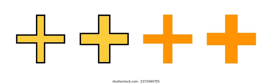 Plus Icon set for web and mobile app. Add plus sign and symbol