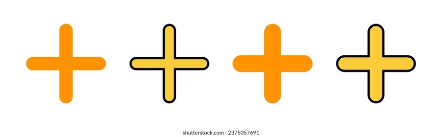 Plus Icon set for web and mobile app. Add plus sign and symbol