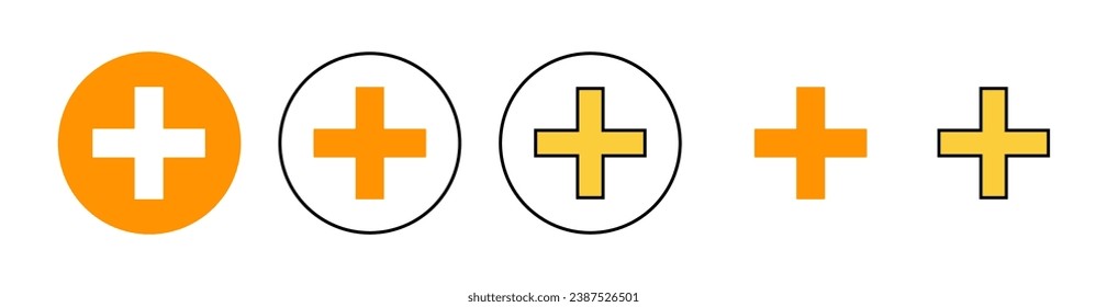 Plus Icon set for web and mobile app. Add plus sign and symbol