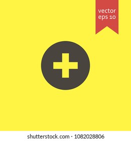 plus. plus icon. sign design. yellow background.