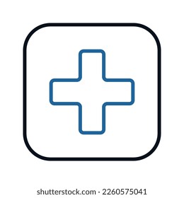 Plus Symbol. Unterschrift für mobiles Konzept und Webdesign. Vektorgrafik	