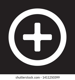 Plus icon simple add sign vector cross illustration - Vector