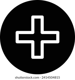 Plus icon simple vector. Add Button Icon Vector.
