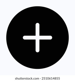 Plus icon simple vector. Add Button Icon Vector. User Interface, User Experience, Isolated Silhouette Vector Icon.