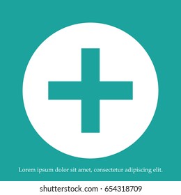 plus icon, stock vector illustration flat design style