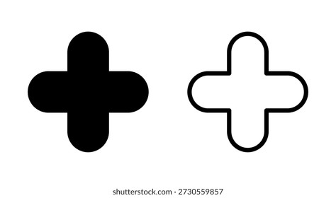 Plus icon symbol for apps and websites. Add plus sign and symbol