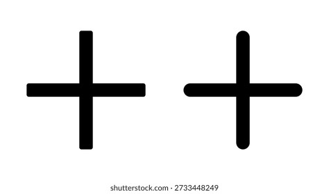 Plus icon symbol for apps and websites. Add plus sign and symbol
