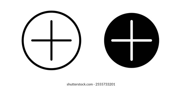 Plus icon symbol collection on white background.