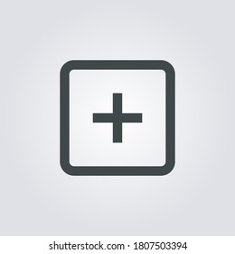 Plus Icon. Plus symbol isolated on Gradient background. Vector Illustration