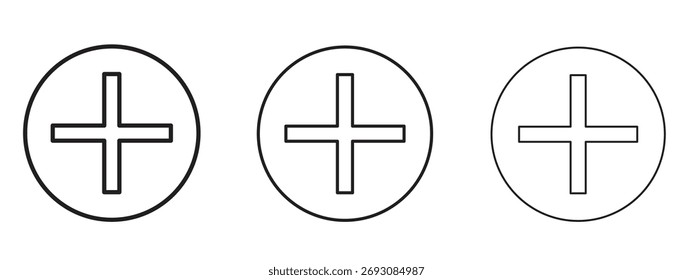 Plus icon symbol. Linear style sign for mobile concept