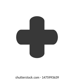 Plus icon template color editable. Plus symbol vector sign isolated on white background.