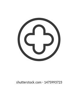 Plus icon template color editable. Plus symbol vector sign isolated on white background.