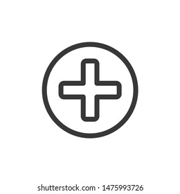 Plus icon template color editable. Plus symbol vector sign isolated on white background.