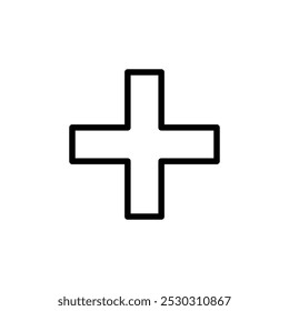 Plus icon Thin line art isolated