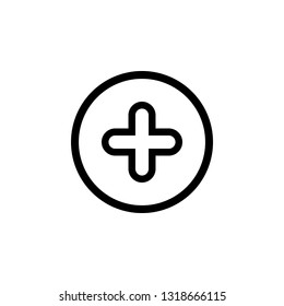 Plus Icon vector. Add icon. Addition sign. Medical Plus icon