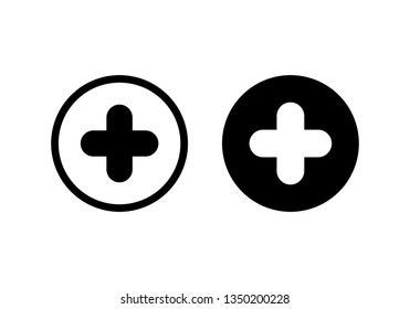 Plus Icon vector. Add icon. Addition sign. Medical Plus icon
