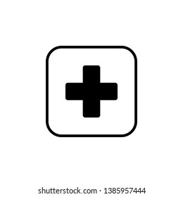 Plus Icon vector. Add icon. Addition sign. Medical Plus icon